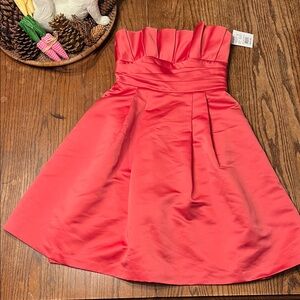Priscilla of Boston Strapless Coral Nectar  Dress